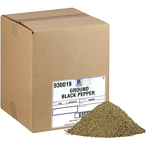 Image of McCormick Culinary Pure Ground Black Pepper, 25 lb - One 25 Pound Container of Bulk Ground Black Pepper, Perfect for Chefs and Pepper Shaker Refills