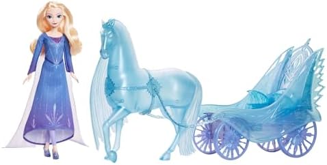 Mattel Çıkarılabilir elbisesi ve ayakkabılarıyla Mattel Disney Karlar Ülkesi Elsa bebek, büyüleyici atı Nokk ve macera arabası, Karlar Ülkesi: Kış Sonu Festivali teması, JBG56 - Görsel 1