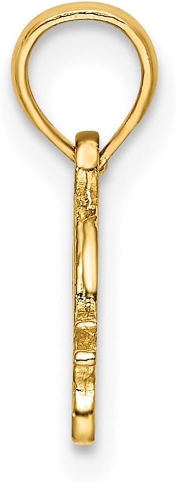 JewelryWeb 14k Solid Yellow Gold Polished Textured Mini Snail Pendant Necklace 12.44mm long Pendant - Image 3