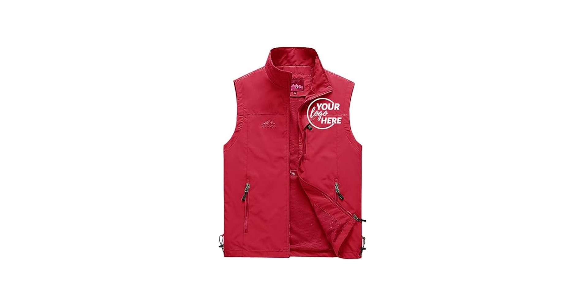 トップス 700fill Small Payment Logo Fleece Vest Custom Embroidered Sleeveless Vest, Custom Monogrammed Vest