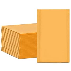 HBlife 50Pcs Bubble Mailers, 4×8 Inches Self Seal Kraft Poly Mailers, Padded Envelopes Shipping Bags Packaging for Small…