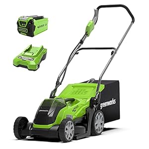 Greenworks G40LM35K2 Draadloze Accu Grasmaaier voor Gazons tot 200m², 35cm Maaibreedte, 40L Zak PLUS 40V 2Ah Batterij en Oplader, 3 Jaar Garantie