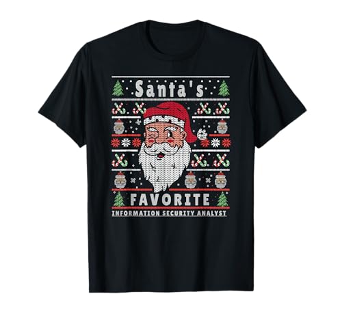 Santas Xmas Ugly Christmas Information-Security Analyst T-Shirt