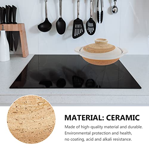 Miniatura 6 de Bestonzon Cacerola De Cerámica De Arcilla Japonesa Sumi Kannyu Donabe Antiadherente Olla De Tierra China Con Tapa Para Olla Caliente Dolsot Bibimbap Sopa 18 Cm C