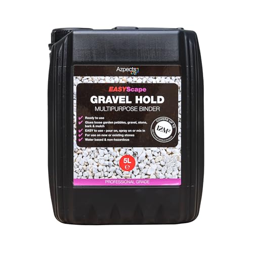 EASYScape Gravel Hold 5L Mulch Stone Pebble Bark and Gravel Glue Water Based Multipurpose Resin Binder for Fixing Decorative Stones Non Hazardous Ready to Use Covers up to 12m