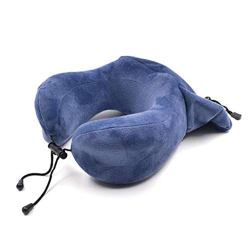 Oreiller en forme de U en mousse à mémoire de forme avec sangle de rangement pour voyage