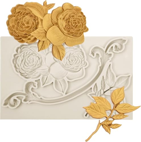 TubeRose® 1pcs Luxury Baroque Cake Border Decoration Fondant Mold, Jewelry Button Chocolate Silicone Molds, for Kitchen Baking, Candy, Sugar Craft, Mousse, Gum, Clay, Resin, Plaster