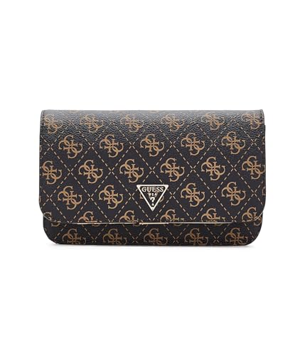 GUESS Organizador de aba transversal Noelle Ii, Logotipo marrom, One Size