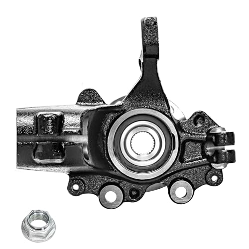 Image of Detroit Axle - 2.0L Front 2pc Steering Knuckles for 12-18 Ford Focus, Driver Side Steering Knuckles with Wheel Bearing Hubs Assembly 2012 2013 2014 2015 2016 2017 2018 Replacement