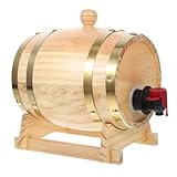 DOITOOL Barril de Vino de Madera de Pino Dispensador para Whisky Cerveza y Licores Barril Decorativo Reutilizable para Bar y Hogar