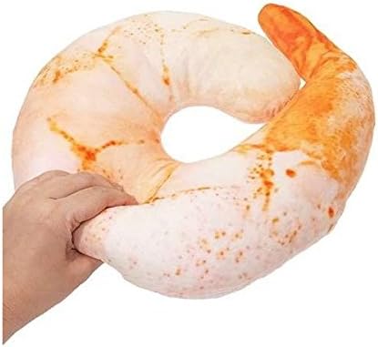 sac taske （サク タスケ） リアル 首枕 おもしろ ネックピロー 3D 座椅子 クッション お昼寝 (ぷりぷり 甘エビ)