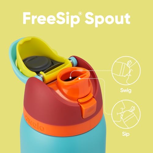 Image of Owala FreeSip Insulated Stainless Steel Water Bottle with Straw, BPA-Free Sports Water Bottle, Great for Travel, 32 Oz, Summer Sweetness