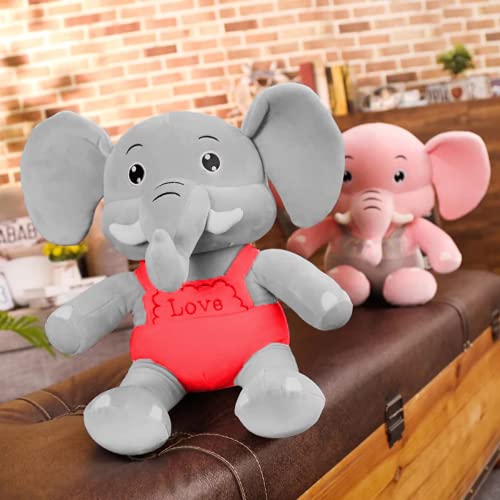 Image of HUG 'n' FEEL SOFT TOYS Elephant Plush - 35Cm Multi-Color Stuffed Animal for Girls, Babies, Home Decor - Best Cartoon Gift for Kids