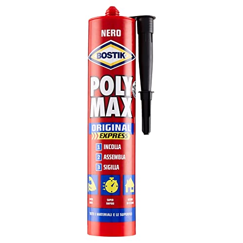 BOSTIK Poly Max Original Express nero colla di montaggio e sigillante universale super rapido e super forte cartuccia 425g nero