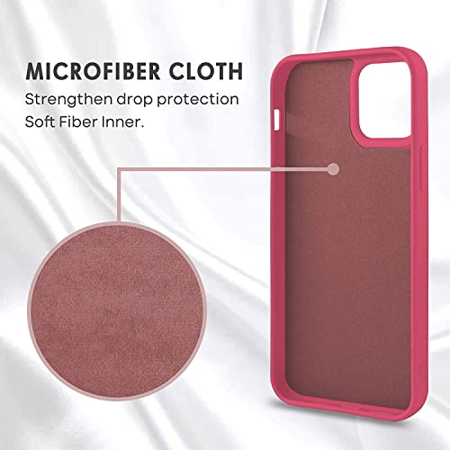 Image of DIZORO Microfiber Candy Case Compatible for i Phone 13 Pro Max Shockproof Slim Back Cover Liquid Silicone Case - Hibiscus