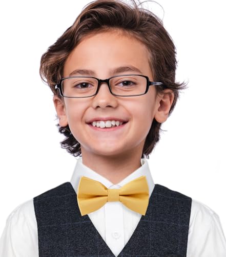 Image of Pre-Tied Adjustable Solid Tuxedo Bow Tie for Boys and Men