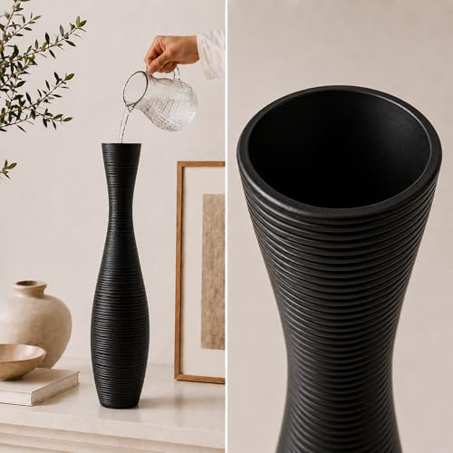 Image of Leewadee Large Floor Vase 20 inches Polyresin for Pampas Grass, Dried Flowers
