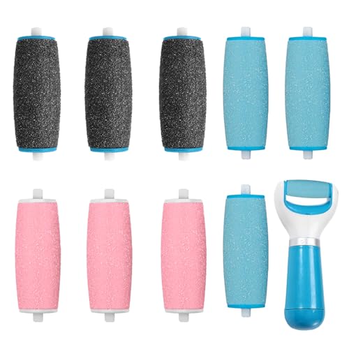 9PCS Hornhautentferner Rollen, Ersatzrollen Hornhautentferner Kompatibel mit Scholl Velvet Smooth, 3 Arten von Rauheit Hornhautentferner Nachfüll-Rollen für Elektrische Fußfeile, Rollen für Pediküre