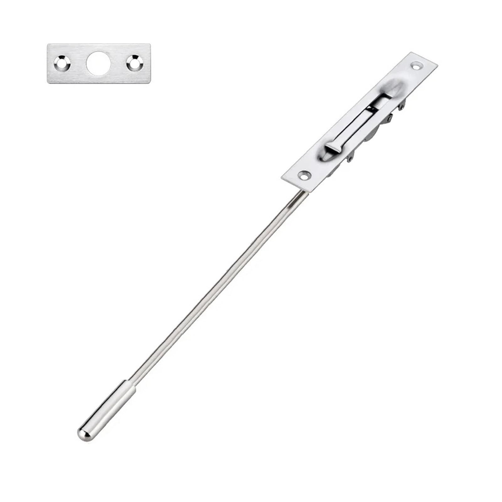 Ayztantine Women's Silver 300Mm Door Flush Bolt Latch Lock Concealed Door 304 Stainless Steel Security Door Concealed Latch Of The Earth And For Bedroom, Bathroom(Silver 300Mm)