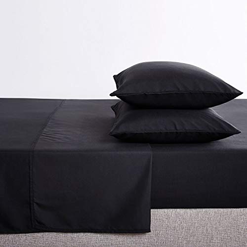image for Wake In Cloud - Black Sheet Set, 1000TC Ultra Soft Microfiber, Fitted 