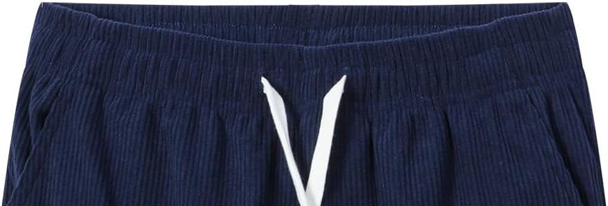 Boys Corduroy Pants Soft Sweatpants Elastic Waist Joggers Pants Casual Long Trousers - Image 2
