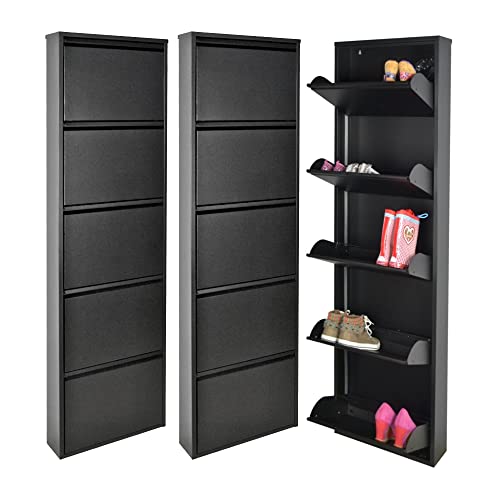 Scarpiera Slim A 5 Ante BIANCA - SalvaSpazio Per 10-15 Paia Di Scarpe | Niente Montaggio | Garantita 15 Anni - Foto 4