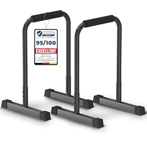DH FitLife Dip Bars | Dip Stand & Adjustable Dip Station 80-90 cm | Parallettes for Calisthenics & Strength Training | Stable & Safe | Indoor & Outdoor Fitness Equipment