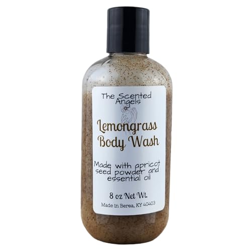 TSA Handmade Exfoliating Lemongrass Body Wash, Rich and Creamy, Deep Clean, Spa, Skin Care, Dry Skin, Daily Moisturizer, Scented Soap, Woman, Men, Gift, 8 oz
