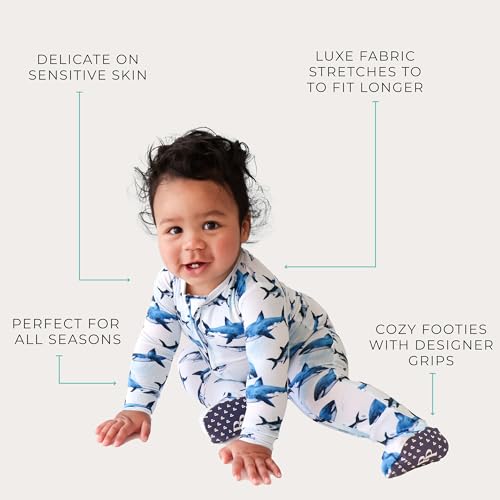 Image of Posh Peanut Baby Rompers Pajamas - Newborn Sleepers Boy Clothes - Kids One Piece PJ - Soft Viscose from Bamboo