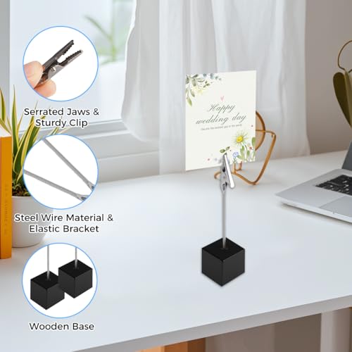 20 Stück Fotohalter mit Klammern, Memo Clip Halter Ständer, Zettelhalter, Fotoständer, Fotohalter Holz mit Klammern, Tischkartenhalter Clip, für Bilder Karte Postkarte Notizen Tischnummern Preiskarten