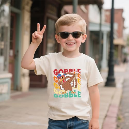 Thanksgiving Shirt for Boys Girls Funny Turkey Pumpkin Fall T-Shirt Cotton Sleeve Tee 2-12 Years4