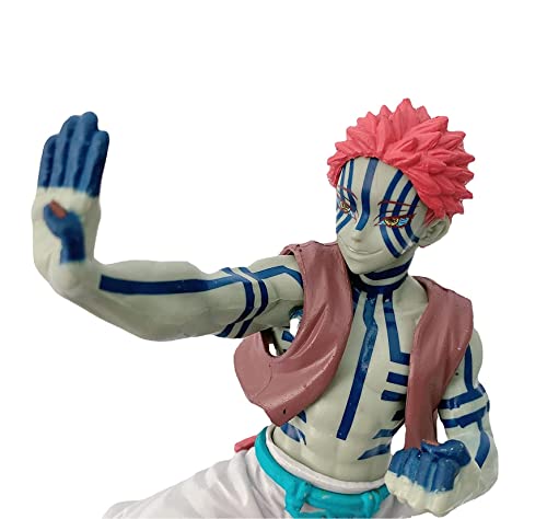 Image of Trunkin | Demon Slayer Upper Moon 3 Demon Akaza Statue Action Figure | Kimetsu no Yaiba Destructive Death Compass Needle Technique Multicolour Anime Figurine Weeb Manga Collectible Model Toy | 15 Cms