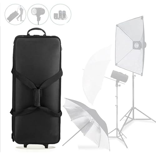 Photo Studio Equipment Trolley Case,Photographic Equipment Accessories,Carrying Roller Bag With Padded Compartment And Wheels Photo Stand Case For Light Stand Bag Wheels, Tripod, Strobe Light ,M #TOP7