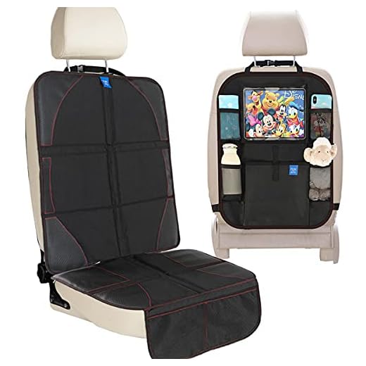 funbliss Car Seat Protector + Kick mats Car Backseat Organizer Black,Suitable for All Cars,XL Largest Car Seat Cover for Child Baby Carseat, Kick Mat Back Seat w/Storage Pockets