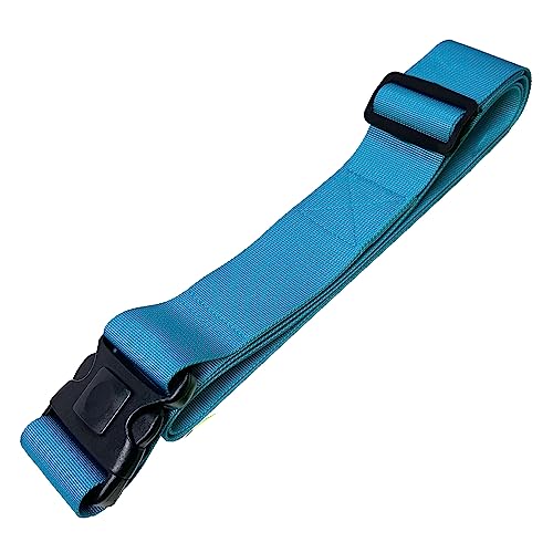 Koffergurt Kofferband mit Zusatzverriegelung und Kreuz Funktion Kofferband auffällig 5 cm bis zu 205 cm lang von taschenmann2005 - Blau