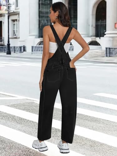 Barrel Overalls Jumpsuits for Women Casual Loose Baggy Jeans Pants Sleeveless Bib Jumpers with Pockets3