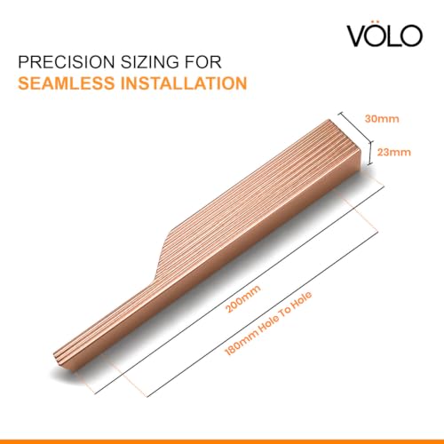 Image of VOLO Cabinet Handle - Multi-Use Pull Handle for Wardrobes, Drawers, Sliding Closets, and Doors in Kitchen, Office, Bedroom (SAC-59) (1 Pair Left & Right) (Rose Gold, 160MM (8 Inch))