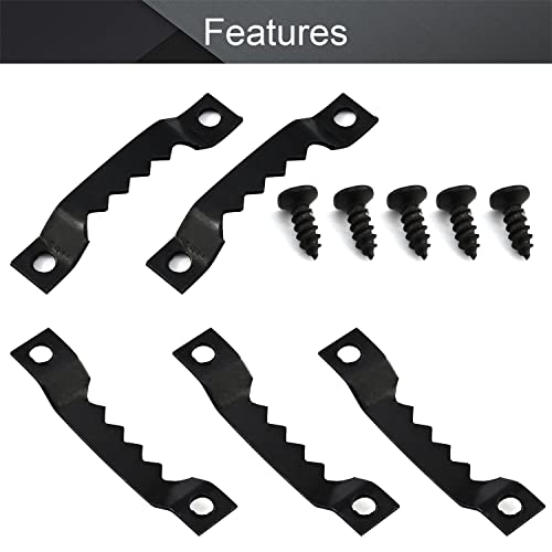 Image of MroMax 50PCS Sawtooth Picture Hangers Iron Picture Hangers 1.5 inch x 0.24 inch Double Hole Picture Frames Hangers for Hanging Clock Paintings Artwork Picture Frame Hook Photos Black