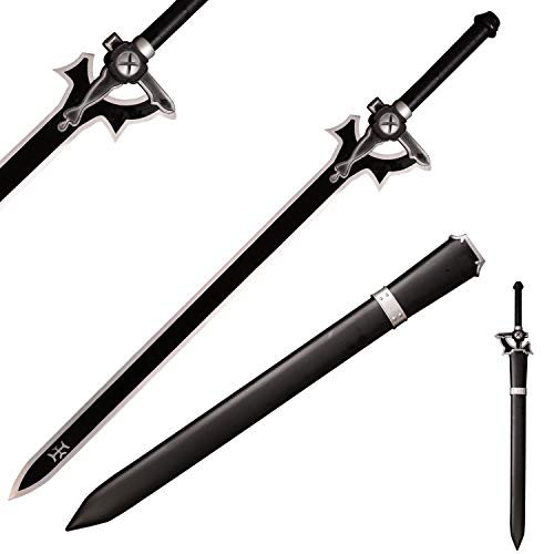 Sword fort Handmade Cosplay Japanese Anime Sword,Stainless Steel,SAO,Black Sword Elucidator