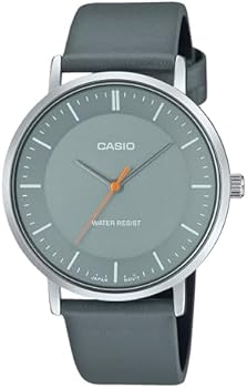 Casio MTP-VT04L-8E Men's Minimalistic Gray Leather Band Gray