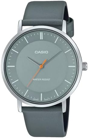 Casio MTP-VT04L-8E Men's Minimalistic Gray Leather Band Gray
