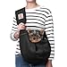 Tomkas Small Dog Cat Sling Carrier Puppy Purse Travel Wrap Soft Crossbody Pet Bag (Black, M - Zip Pocket & Adjust Strap)