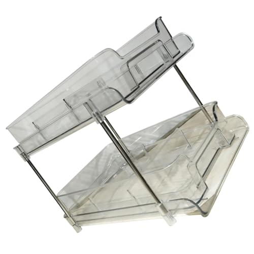 SWOOMEY Pull Organizer Double Layer Storage Box for Cosmetics and Kitchen and Pet Material Space-Saving Vanity Organizer for Bathroom Pantry and Cabinet Design