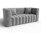 RUMMY 2-Sitzer Cordsofa, Weiches Sofa ohne Rahmen mit Hochdichtem Memory-Schaum, Bequemes Sofa für Wohnzimmer und Schlafzimmer Grau