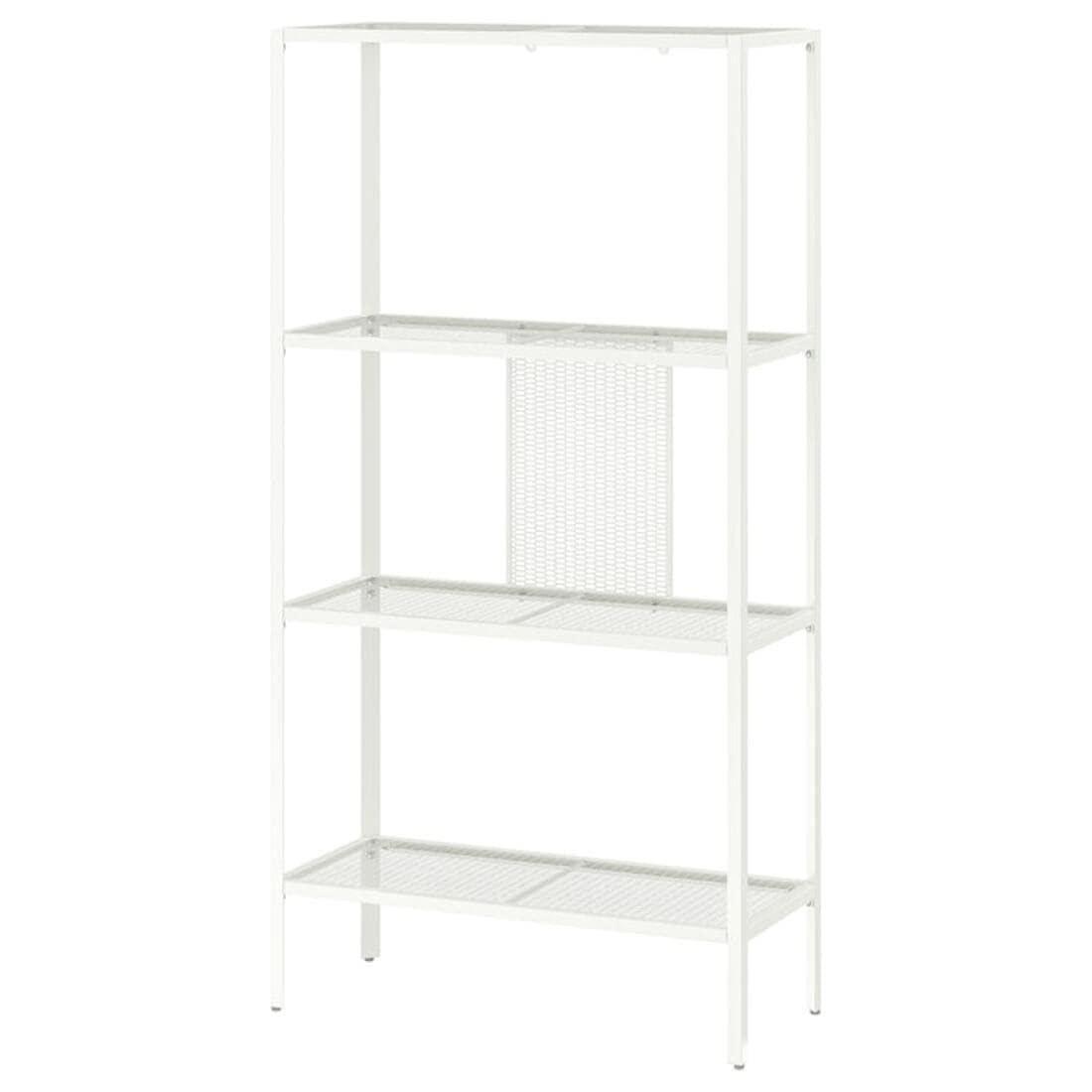 Ikea BAGGEBO Metal Shelving Unit, White Mesh Storage Bookcase, 4-Tier Open Shelf, 60x25x116 cm-image-20