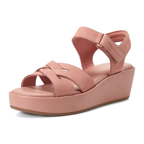 Sandales compensées Rockport Amira en nubuck rose poudré taille 37.5 pour femme