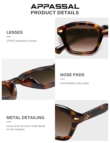 Image of Appassal Small Retro Square Sunglasses for Women Mens Rectangle Sunnies AP3680