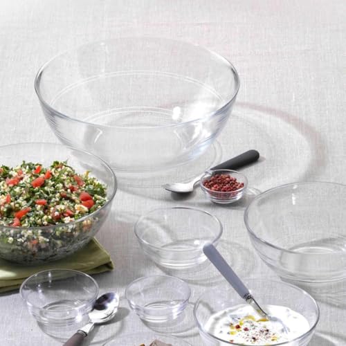 Image of Glassbunny Transparent Glass Katori for Kitchen & Dinner Prep, Dessert, Snack, 150ml, Clear, Chatni Katori, Serving Bowls for Ice Cream, Snacks, Small Dessert Bowl Pack of 6