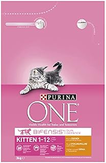 Purina ONE Kitten Cat Food Chicken & Wholegrain, Transparent, Chicken, 3kg