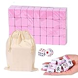 Houssem Juego de Mahjong Chino | Juego de Mesa Tradicional en Miniatura de Viaje Chino con Bolsa Grande,Juego de Mesa portátil con 146 fichas de Mahjong de Resina de melamina para el Tiempo Libre